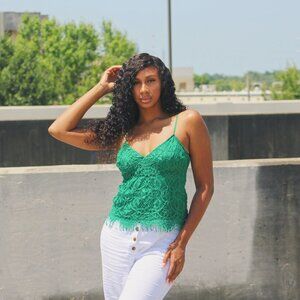 MEDIUM Green Lace Cami